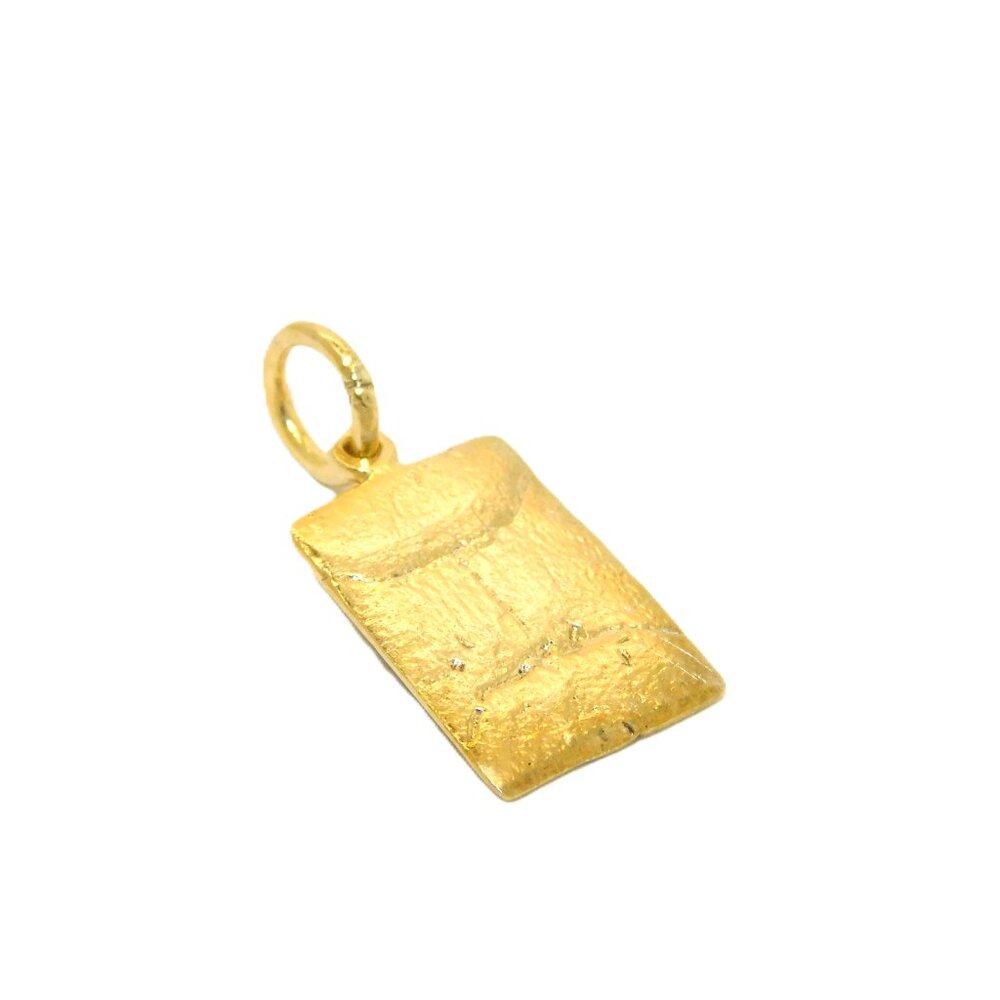 14K Marigold Seed Bad Yellow Gold Pendant Charm - Picture 4 of 4